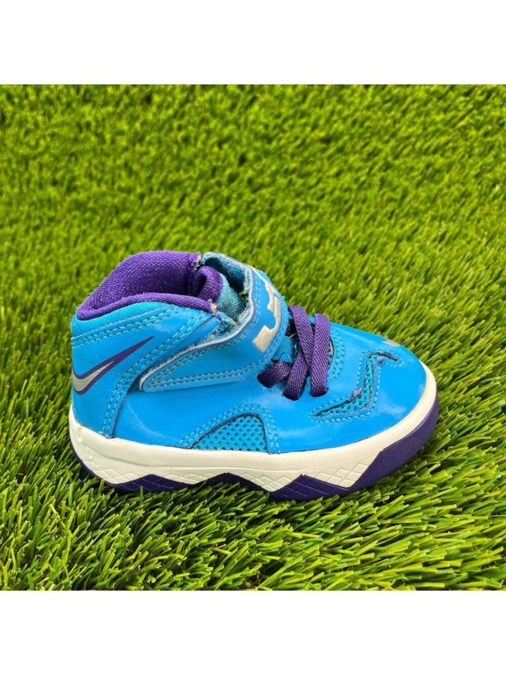Nike LeBron Soldier 7 Toddler Size 5C Blue Athletic Basketball Shoes Sneakers